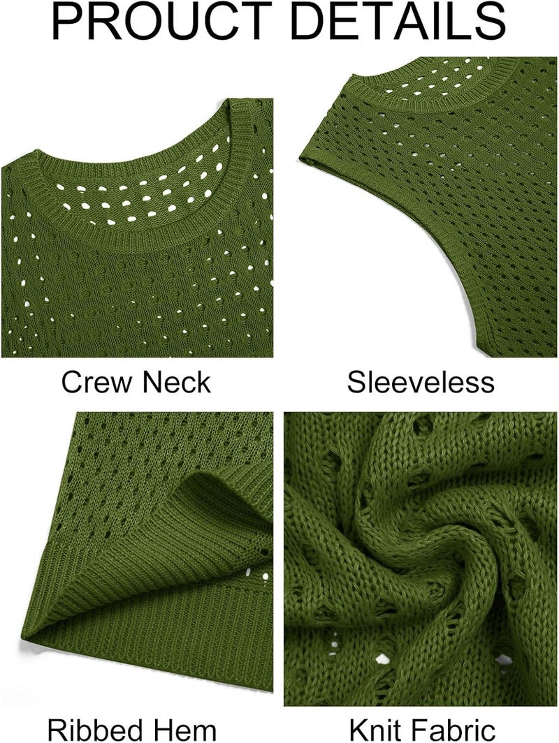 Runcati Mens Knit Sleeveless Tank Tops Casual Hollow Out T Shirts Beach Summer See Through Tops - Image 5